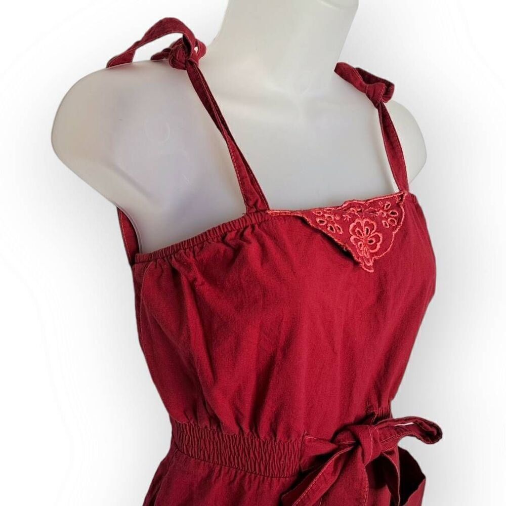 Young Edwardian Vintage 1970s Burgundy Floral Embroidered Disco Jumpsuit - Picture 5 of 12